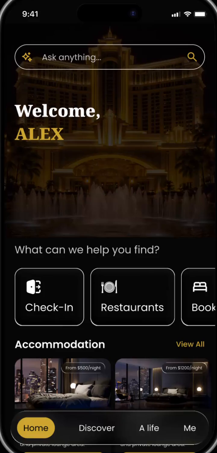 Aurelia conversational hospitality interface